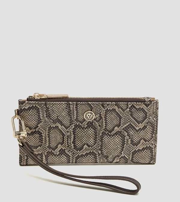 آن كلاين Anne Klein Snakeskin Print Zippered Bi-fold Wallet